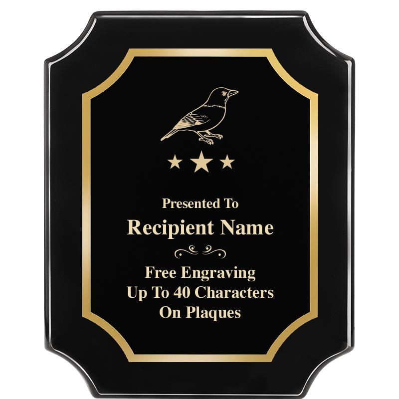 8"X10" SCALLOPED EBONY PLAQUE