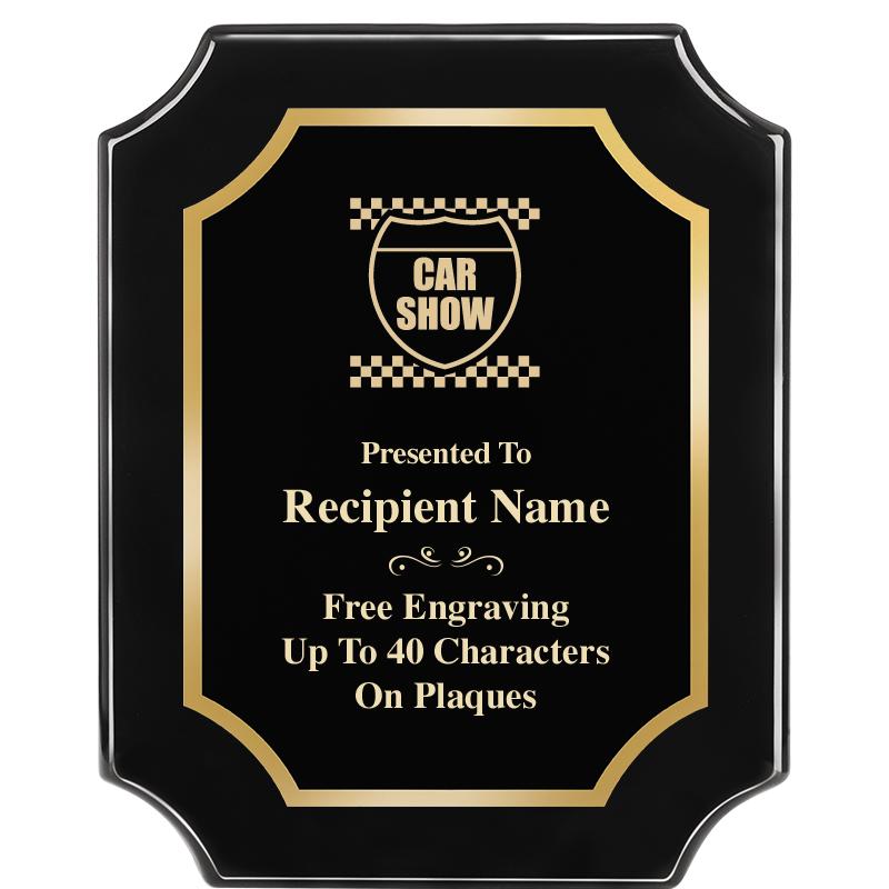 8"X10" SCALLOPED EBONY PLAQUE