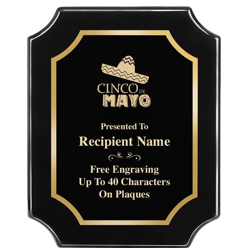 8"X10" SCALLOPED EBONY PLAQUE