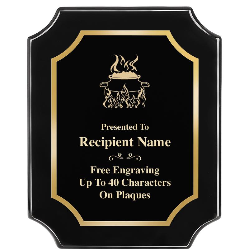 8"X10" SCALLOPED EBONY PLAQUE