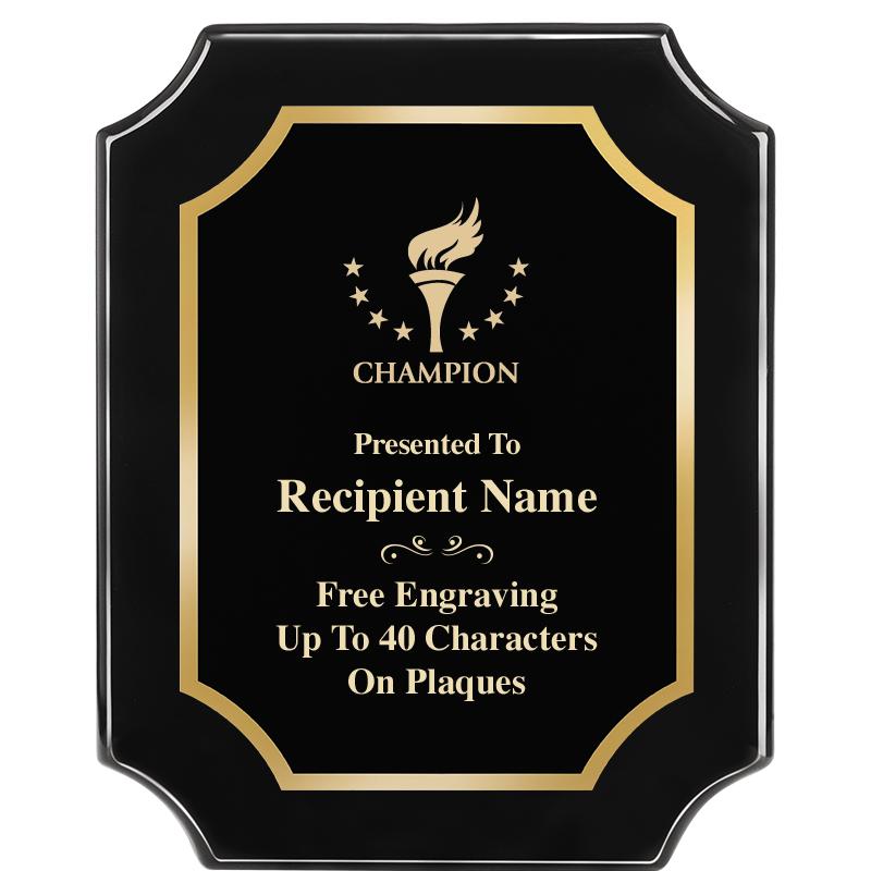 8"X10" SCALLOPED EBONY PLAQUE