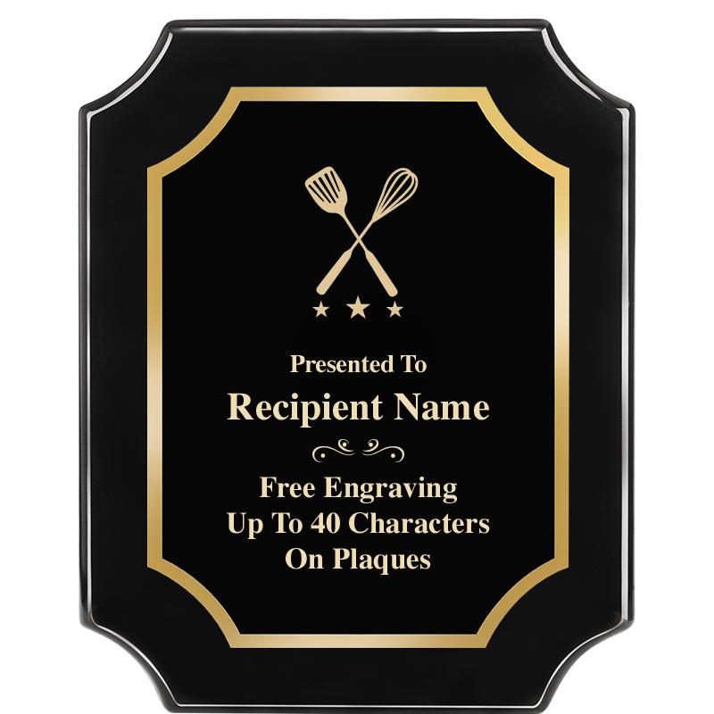 8"X10" SCALLOPED EBONY PLAQUE