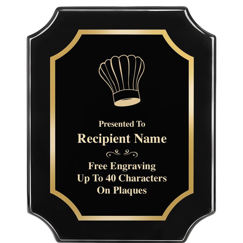 8"X10" SCALLOPED EBONY PLAQUE