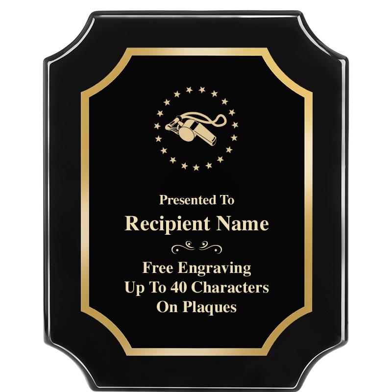 8"X10" SCALLOPED EBONY PLAQUE