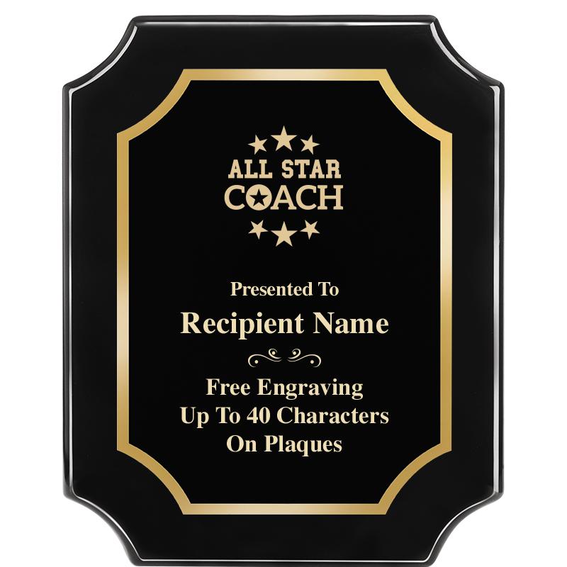 8"X10" SCALLOPED EBONY PLAQUE