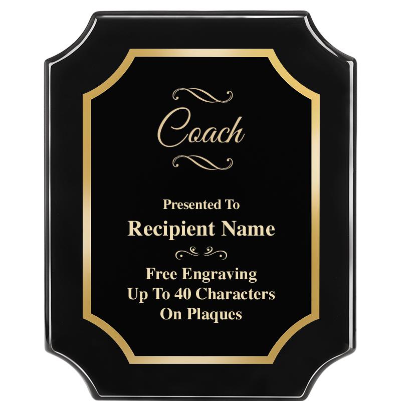 8"X10" SCALLOPED EBONY PLAQUE