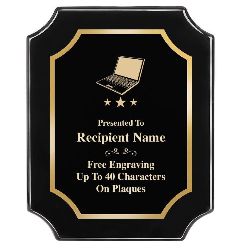 8"X10" SCALLOPED EBONY PLAQUE