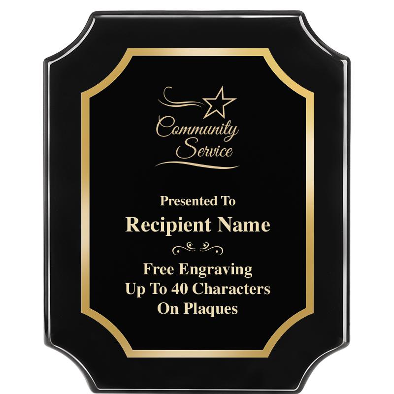 8"X10" SCALLOPED EBONY PLAQUE