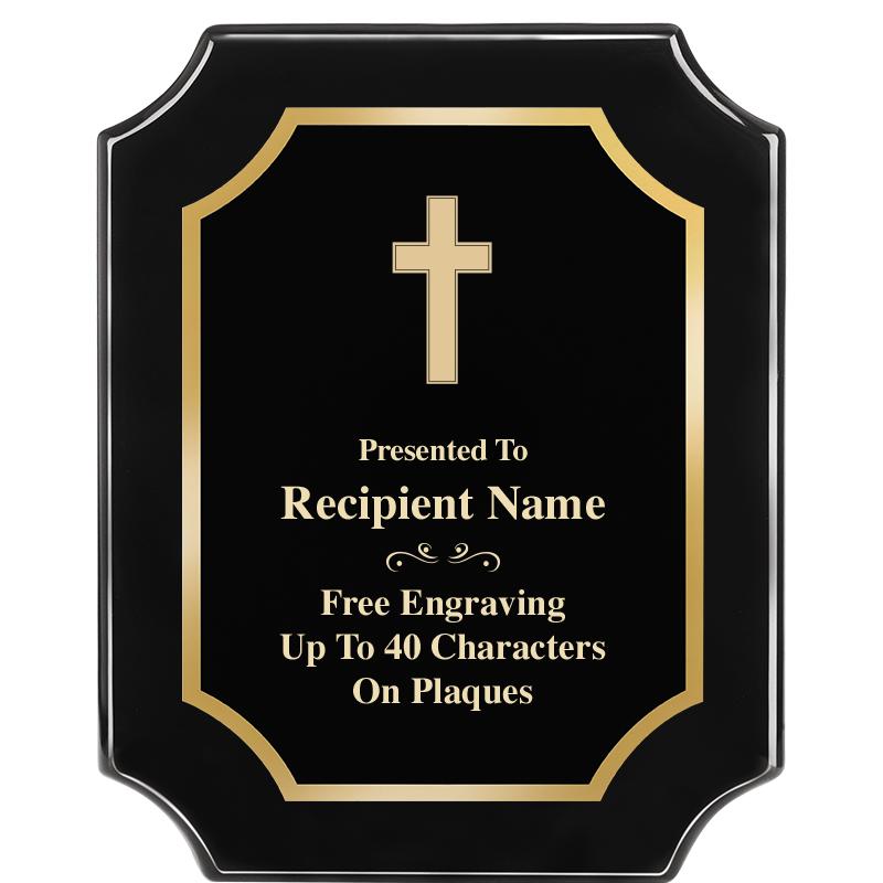 8"X10" SCALLOPED EBONY PLAQUE