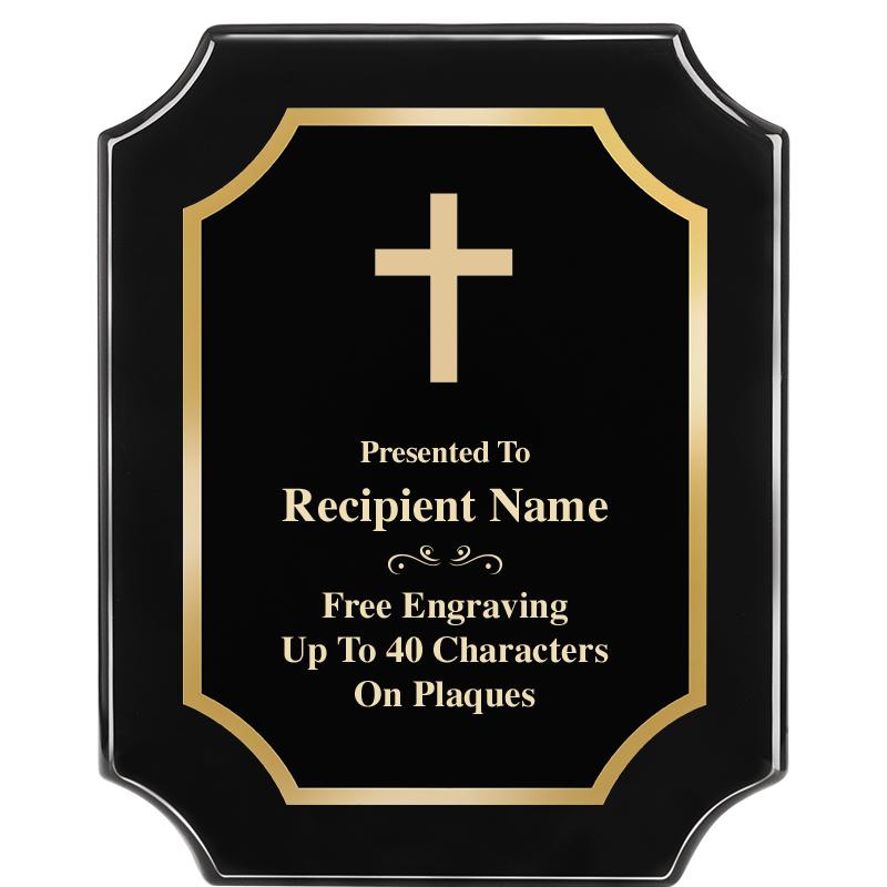 8"X10" SCALLOPED EBONY PLAQUE