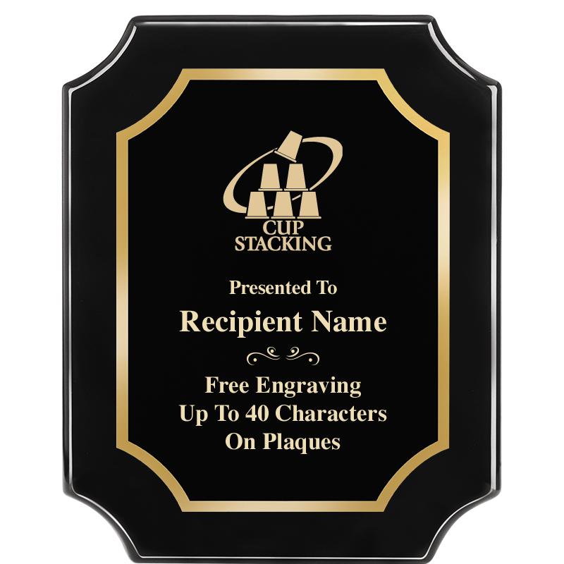 8"X10" SCALLOPED EBONY PLAQUE