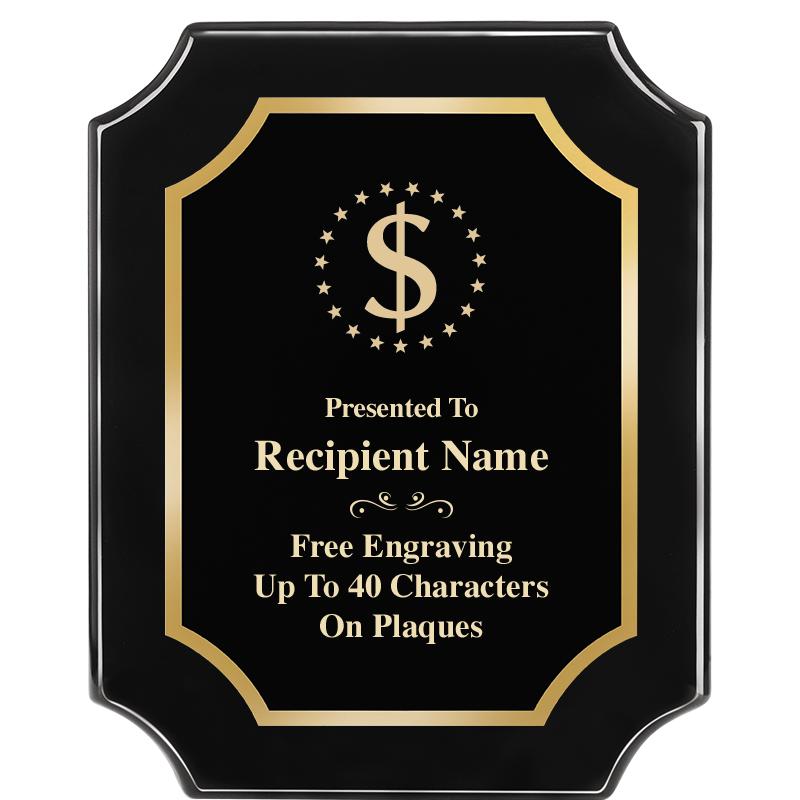 8"X10" SCALLOPED EBONY PLAQUE