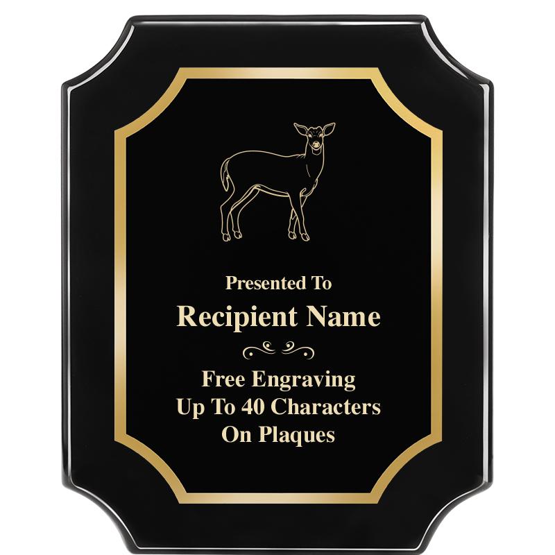 8"X10" SCALLOPED EBONY PLAQUE