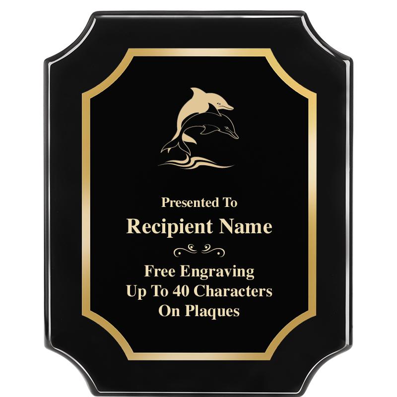 8"X10" SCALLOPED EBONY PLAQUE