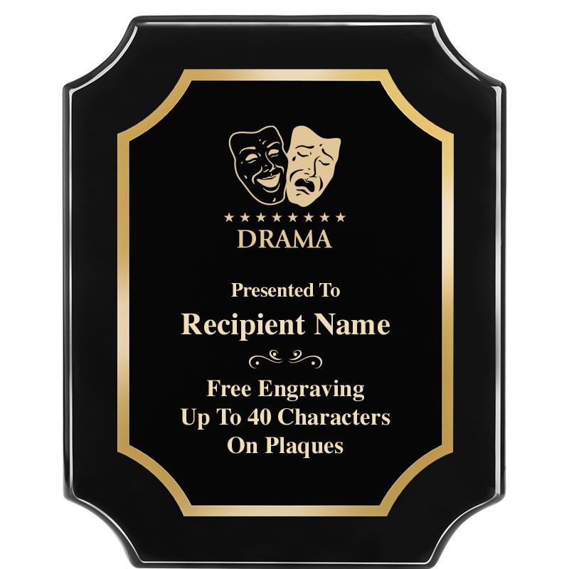 8"X10" SCALLOPED EBONY PLAQUE