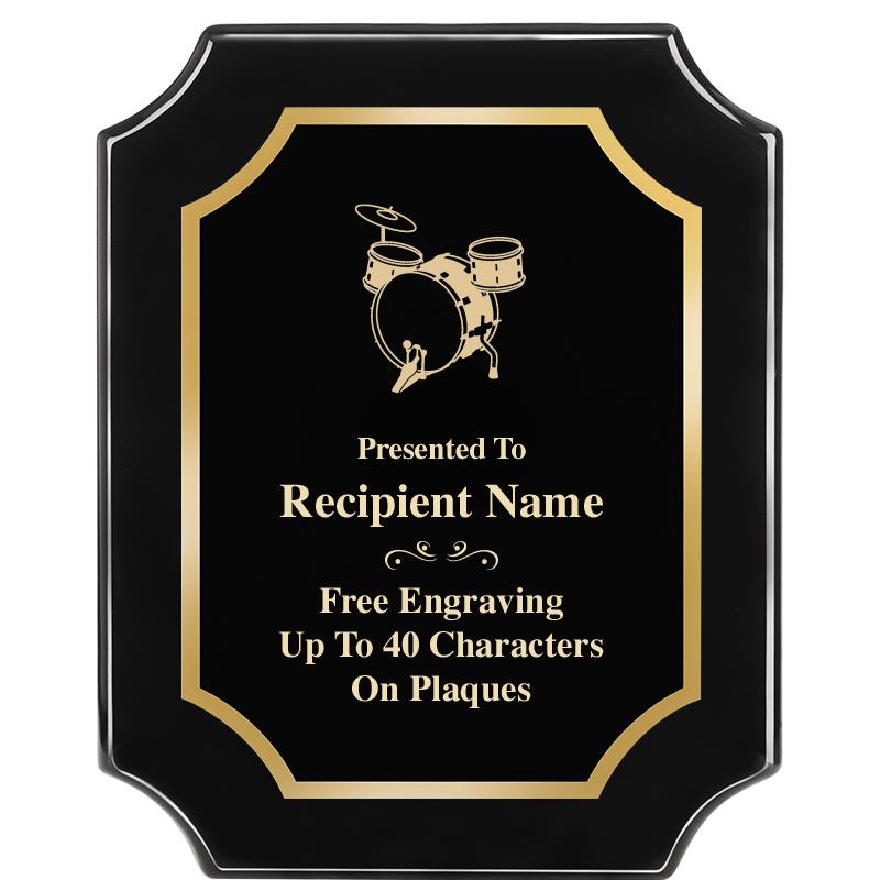 8"X10" SCALLOPED EBONY PLAQUE