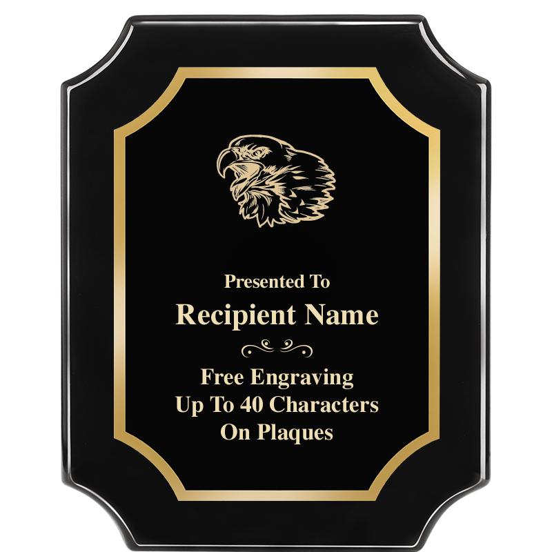 8"X10" SCALLOPED EBONY PLAQUE