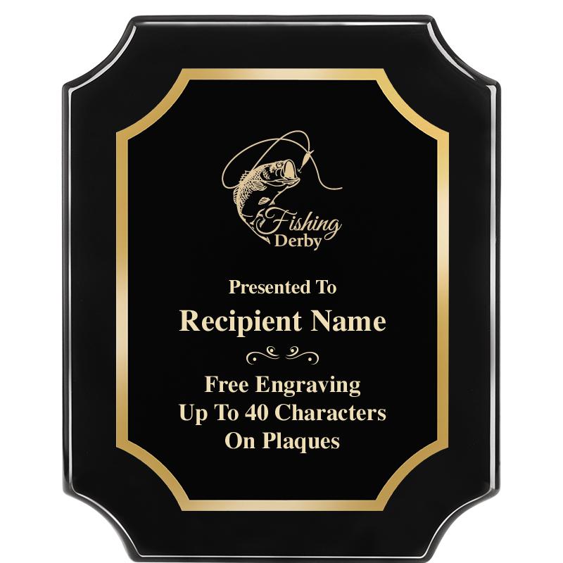 8"X10" SCALLOPED EBONY PLAQUE