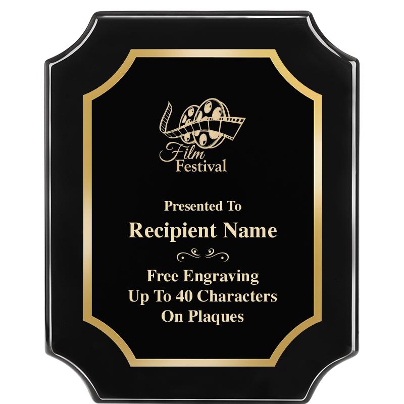 8"X10" SCALLOPED EBONY PLAQUE