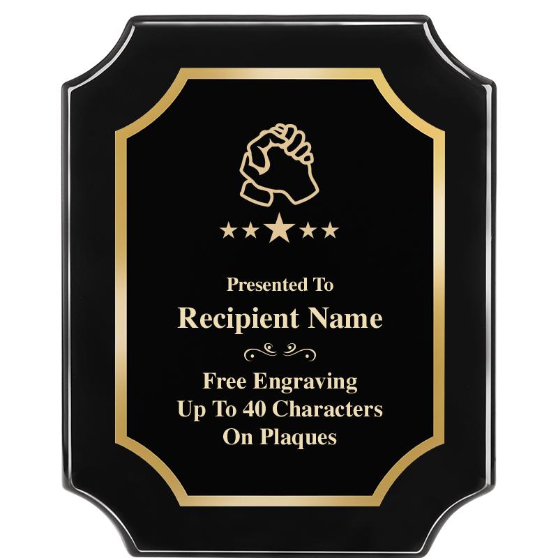 8"X10" SCALLOPED EBONY PLAQUE