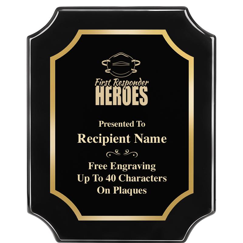 8"X10" SCALLOPED EBONY PLAQUE