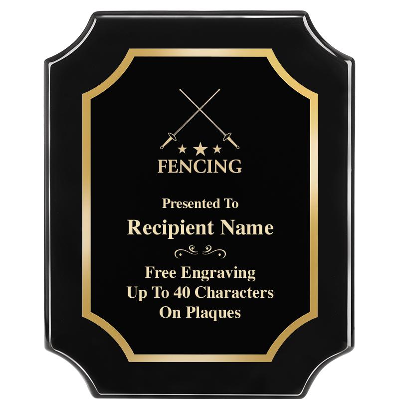 8"X10" SCALLOPED EBONY PLAQUE