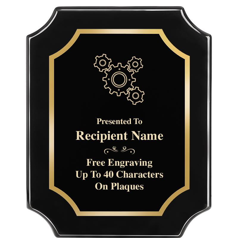 8"X10" SCALLOPED EBONY PLAQUE