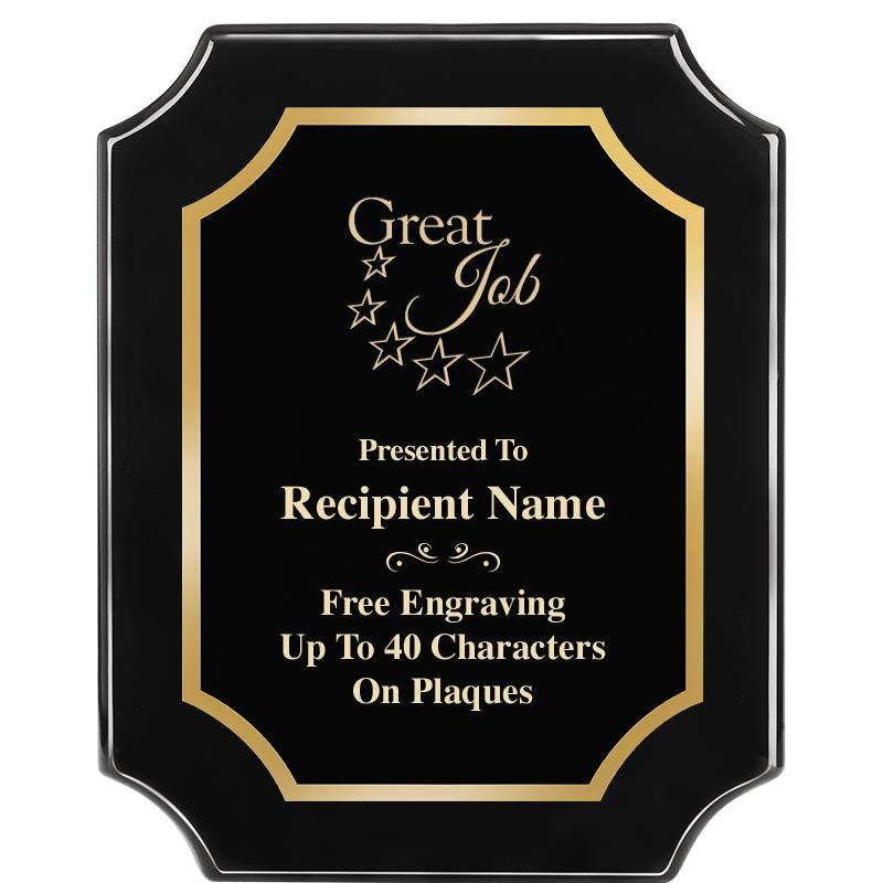 8"X10" SCALLOPED EBONY PLAQUE