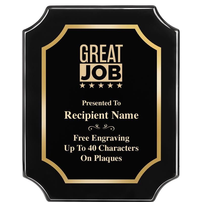 8"X10" SCALLOPED EBONY PLAQUE