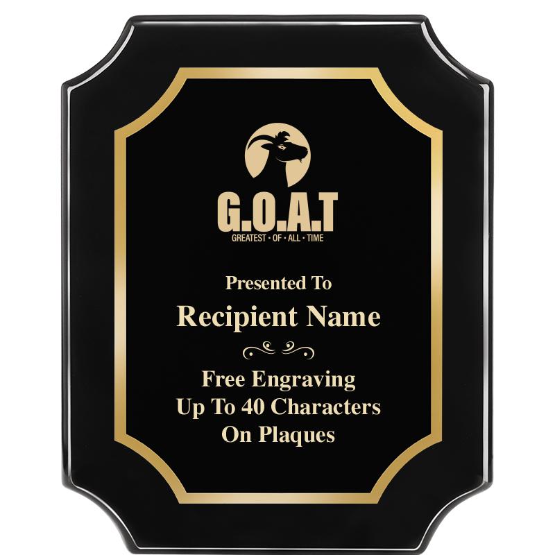 8"X10" SCALLOPED EBONY PLAQUE