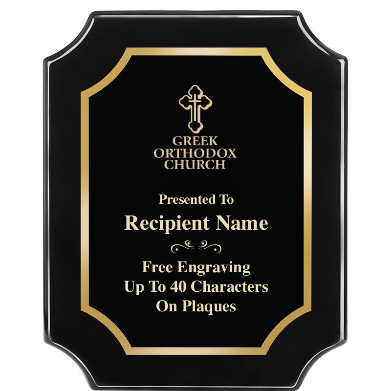 8"X10" SCALLOPED EBONY PLAQUE