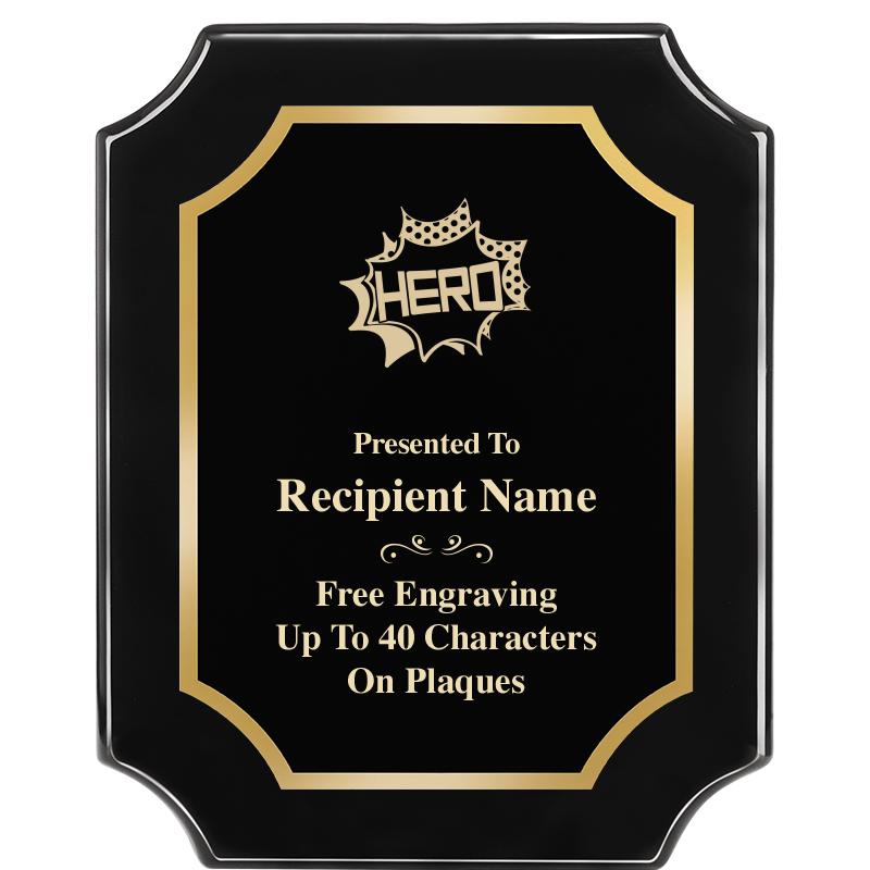 8"X10" SCALLOPED EBONY PLAQUE