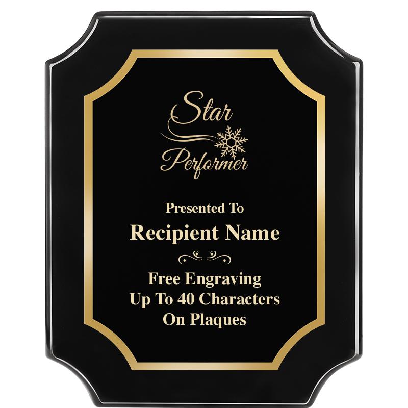 8"X10" SCALLOPED EBONY PLAQUE