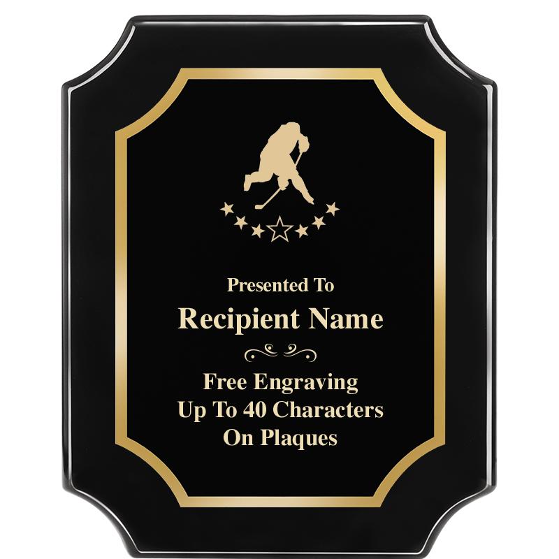 8"X10" SCALLOPED EBONY PLAQUE