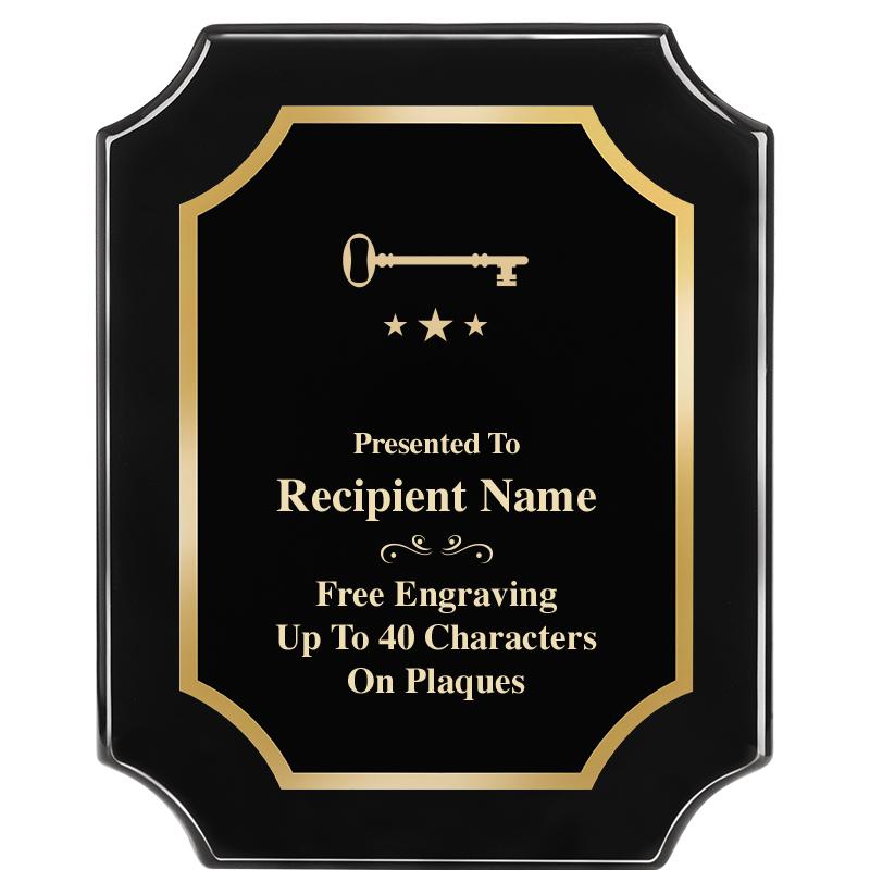 8"X10" SCALLOPED EBONY PLAQUE