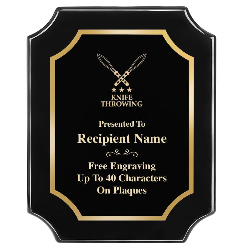 8"X10" SCALLOPED EBONY PLAQUE