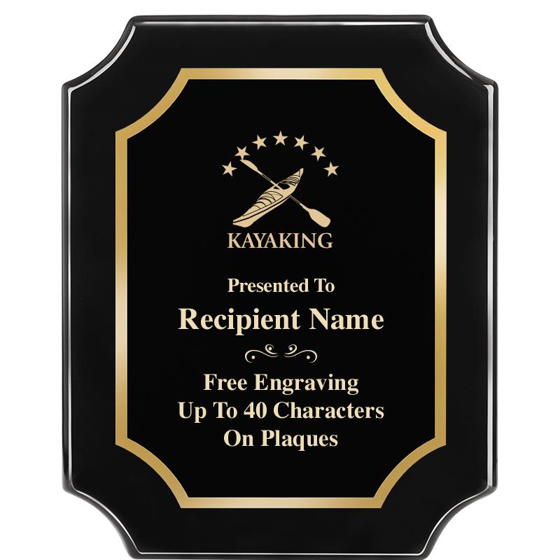 8"X10" SCALLOPED EBONY PLAQUE