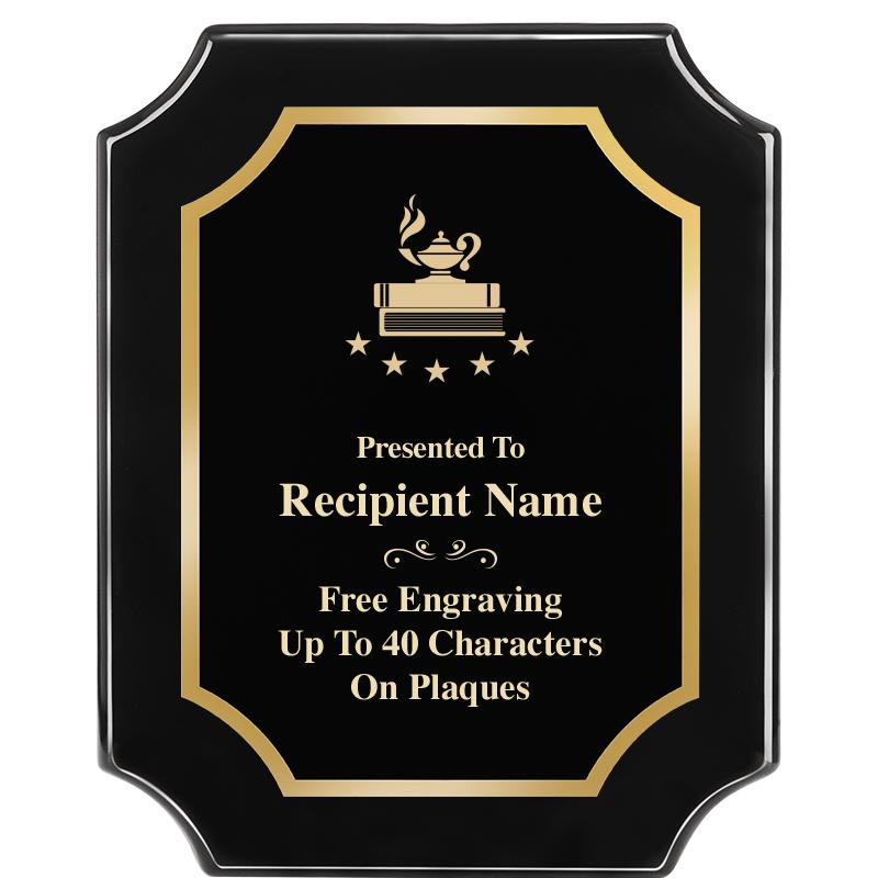 8"X10" SCALLOPED EBONY PLAQUE