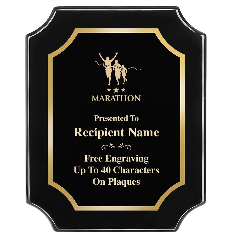 8"X10" SCALLOPED EBONY PLAQUE