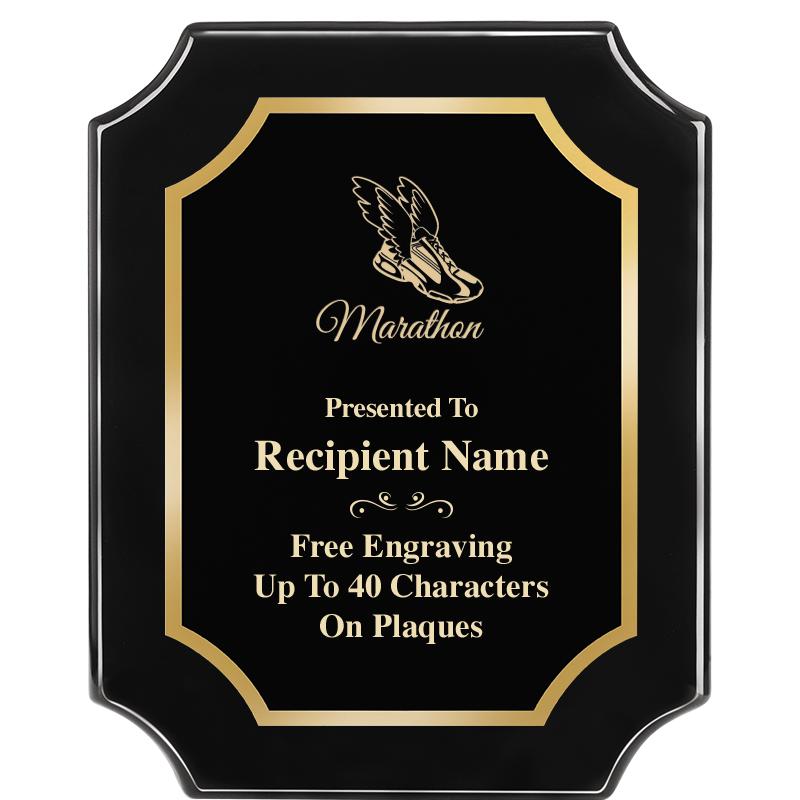 8"X10" SCALLOPED EBONY PLAQUE