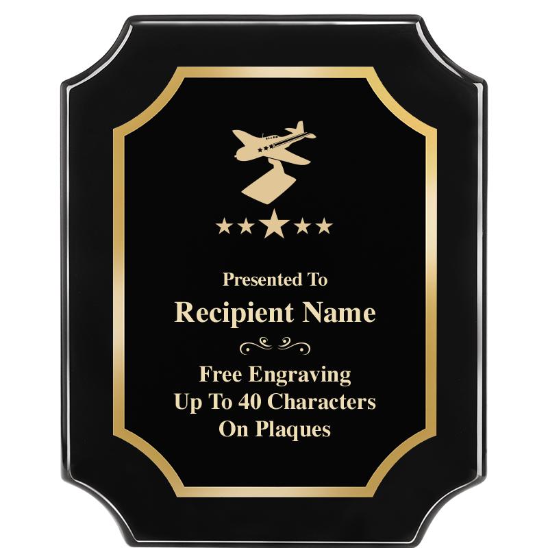 8"X10" SCALLOPED EBONY PLAQUE