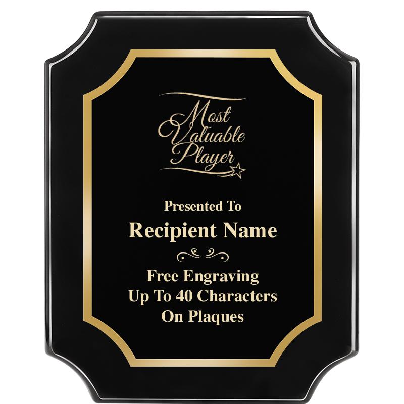 8"X10" SCALLOPED EBONY PLAQUE