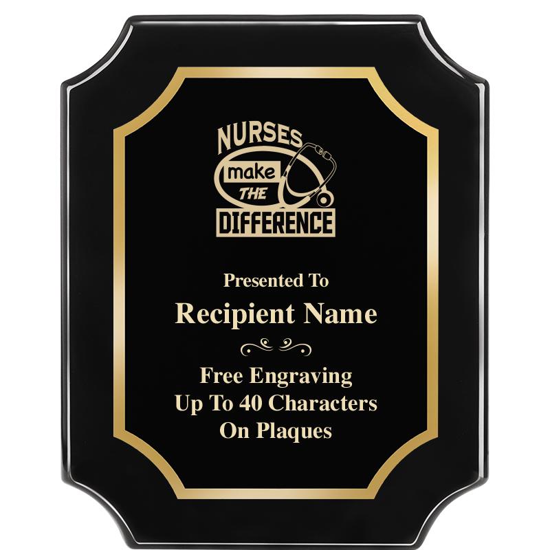 8"X10" SCALLOPED EBONY PLAQUE