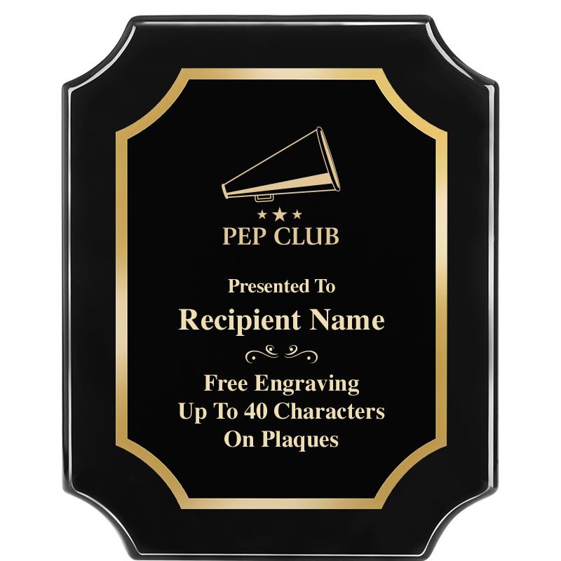 8"X10" SCALLOPED EBONY PLAQUE