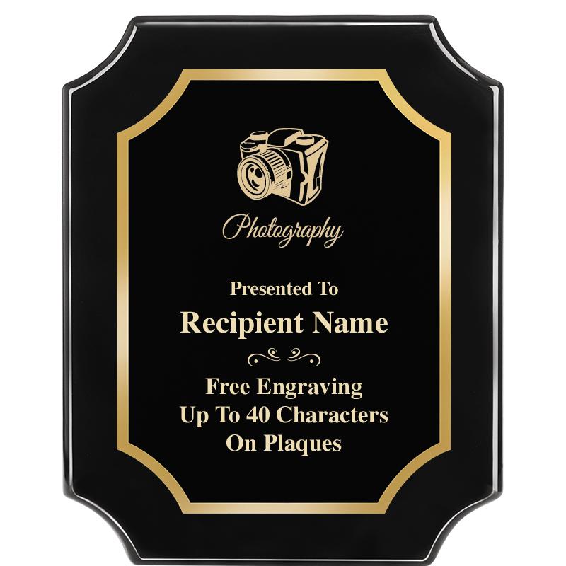 8"X10" SCALLOPED EBONY PLAQUE