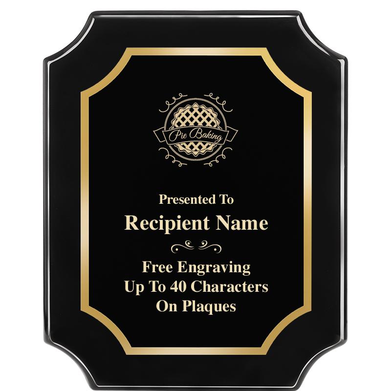 8"X10" SCALLOPED EBONY PLAQUE