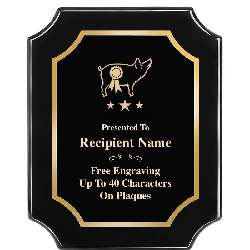 8"X10" SCALLOPED EBONY PLAQUE