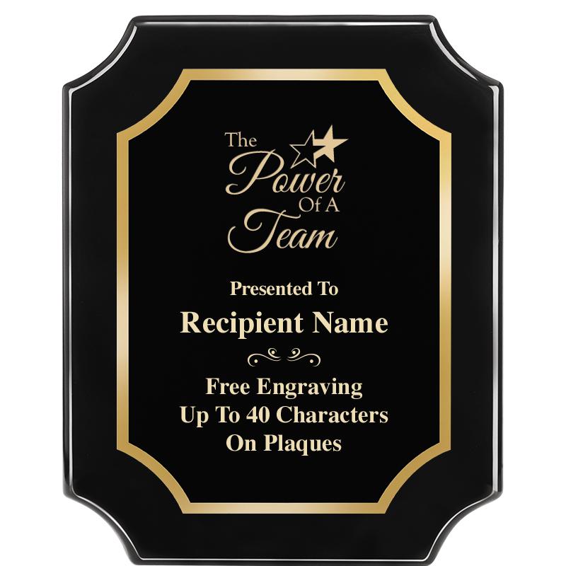 8"X10" SCALLOPED EBONY PLAQUE