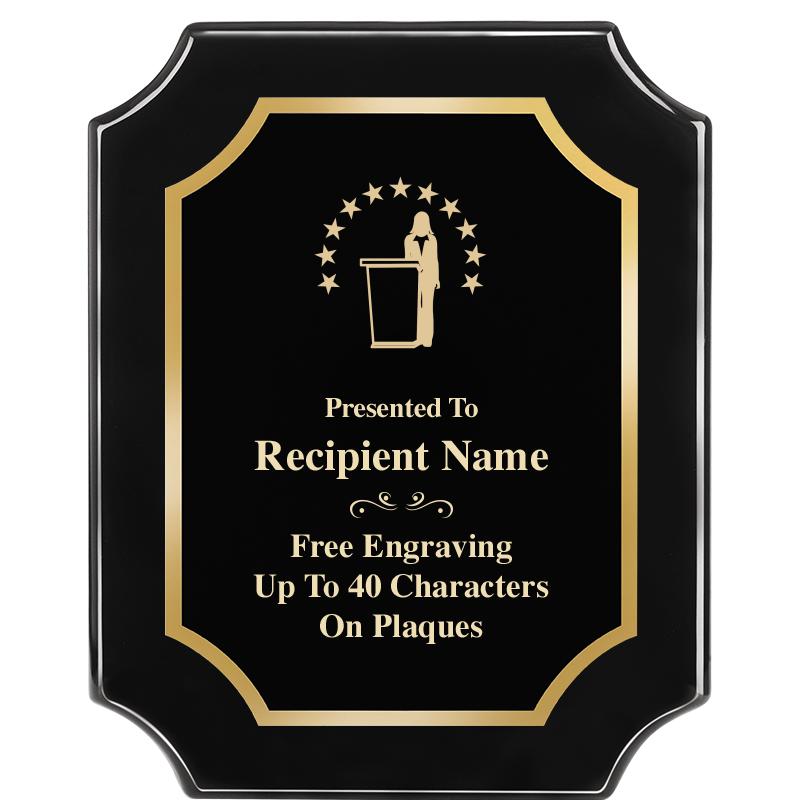 8"X10" SCALLOPED EBONY PLAQUE