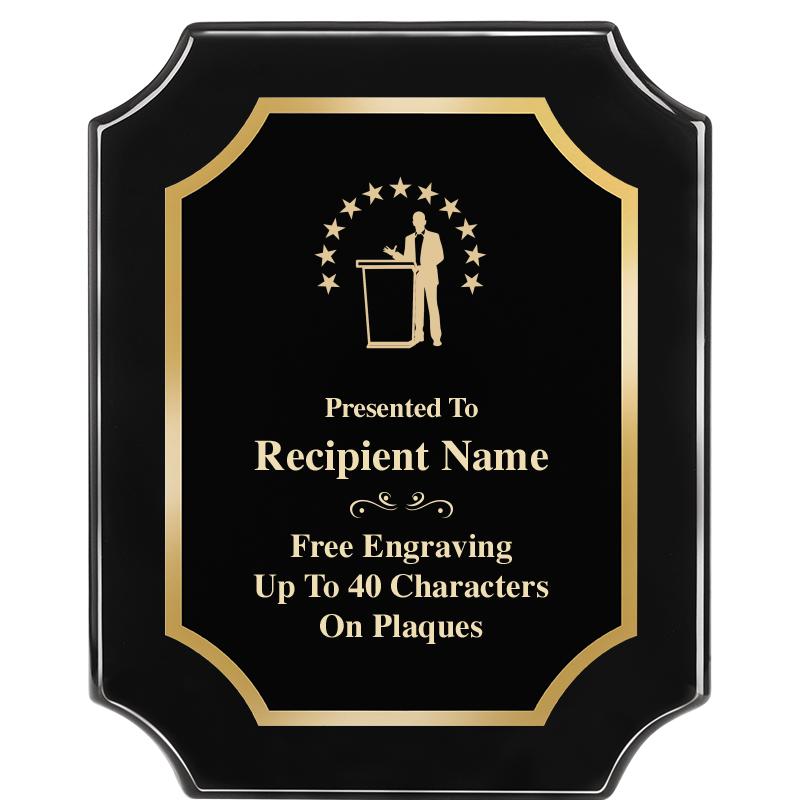 8"X10" SCALLOPED EBONY PLAQUE